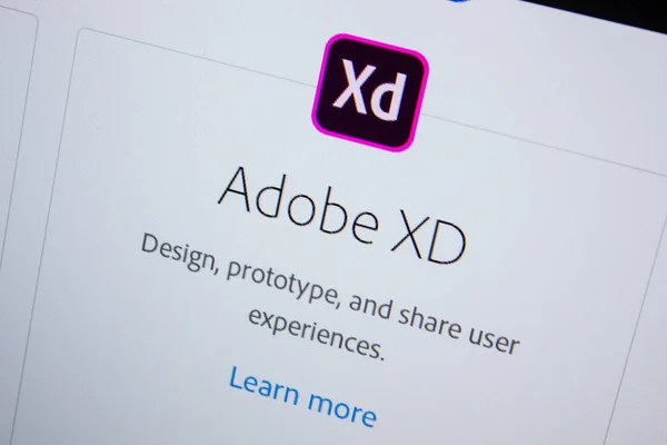 Ryazan Rusia Juli 2018 Adobe Logo Perangkat Lunak Situs Web — Stok Foto