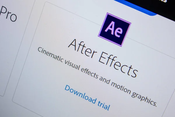 リャザン ロシア 2018 Adobe Effects Adobe の公式 Web サイトのソフトウェアのロゴ — ストック写真