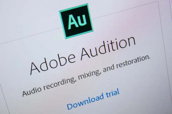 リャザン ロシア 2018 Adobe Audition Adobe の公式 Web サイトのソフトウェアのロゴ — ストック写真