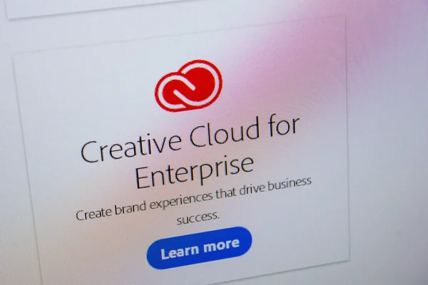 Ryazan Rusia Juli 2018 Adobe Creative Cloud Enterprise Logo Perangkat — Stok Foto