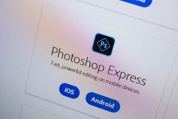 Ryazan Rusya Temmuz 2018 Adobe Photoshop Express Yazılım Logo Adobe — Stok fotoğraf