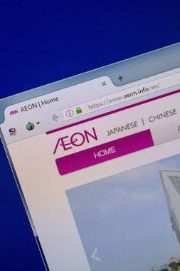 Ryazan, Rusya - 11 Temmuz 2018: Aeon.info web sitesi Pc ekranda
