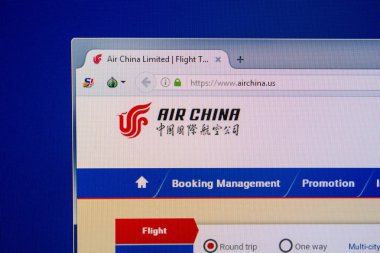 Ryazan, Rusya - 11 Temmuz 2018: Airchina.us Web sitesi Pc ekranda