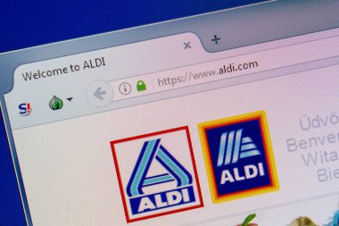 Ryazan, Rusya - 11 Temmuz 2018: Aldi.com Web sitesi Pc ekranda