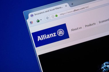 Ryazan, Rusya - 11 Temmuz 2018: Allianz.com Web sitesi Pc ekranda