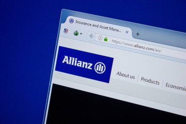 Ryazan, Rusya - 11 Temmuz 2018: Allianz.com Web sitesi Pc ekranda