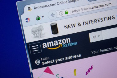 Ryazan, Rusya - 11 Temmuz 2018: Amazon.com Web sitesi Pc ekranda
