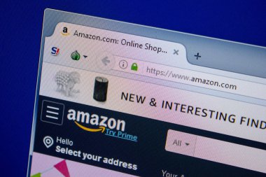 Ryazan, Rusya - 11 Temmuz 2018: Amazon.com Web sitesi Pc ekranda