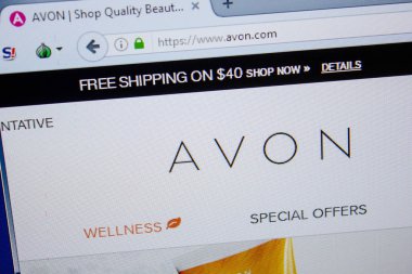 Ryazan, Rusya - 11 Temmuz 2018: Avon.com Web sitesi Pc ekranda