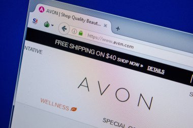 Ryazan, Rusya - 11 Temmuz 2018: Avon.com Web sitesi Pc ekranda