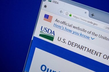 Ryazan, Rusya - 11 Temmuz 2018: Usda.gov Web sitesi Pc ekranda