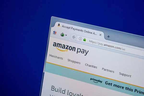 Ryazan Rusia Juli 2018 Situs Web Pay Amazon Com Pada — Stok Foto