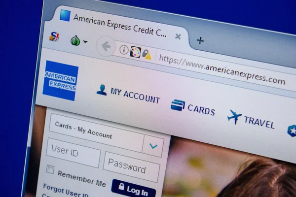 Ryazan, Rusya - 11 Temmuz 2018: Americanexpress.com Web sitesi Pc ekranda