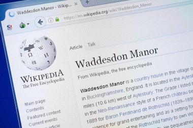 Ryazan, Rusya - 19 Ağustos 2018: Vikipedi sayfa hakkında Waddesdon Manor Pc ekranda