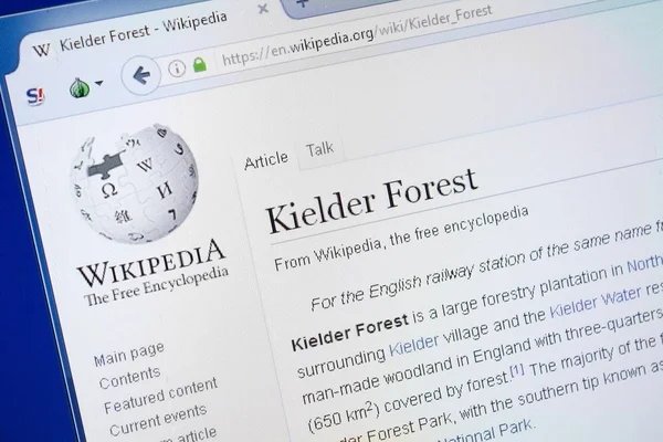 Rjazaň Rusko Srpna 2018 Stránce Wikipedie Kielder Lesa Monitoru — Stock fotografie