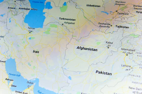 Ryazan Rusia Julio 2018 País Afganistán Servicio Mapas Google — Foto de Stock