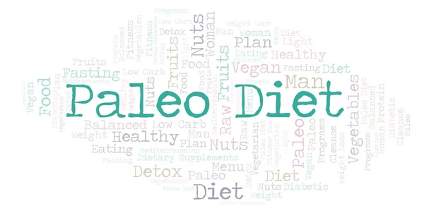 Paleo Diet word cloud - illustration made with text only.