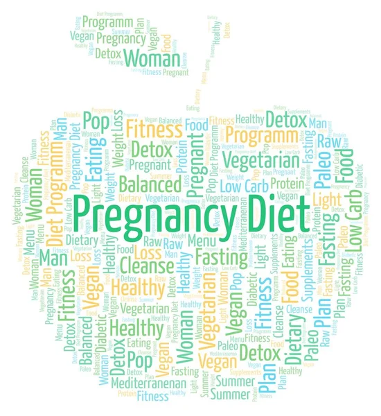 Pregnancy Diet Apple Shape Word Cloud Illustration Made Text Only — Stock Photo, Image