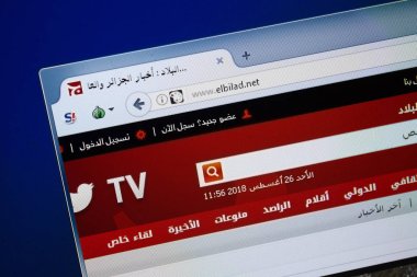 Ryazan, Rusya - 26 Ağustos 2018: Elbilad ana web sitesi Pc. Url - Elbilad.net görüntüleme