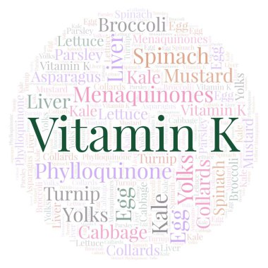 K vitamini kelime bulutu.