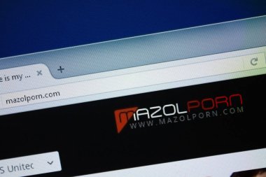 Ryazan, Rusya - 26 Ağustos 2018: Ana Mazol porno sitesi Pc. Url - Mazolporn.com görüntüleme