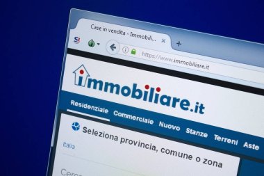 Ryazan, Rusya - 26 Ağustos 2018: Ana bir lmmobiliare Web sitesi Pc. Url - Immobiliare.it görüntüleme