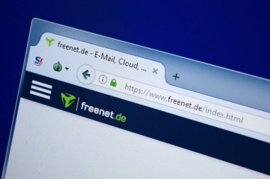 Ryazan, Rusya - 26 Ağustos 2018: Freenet ana web sitesi Pc. Url - Freenet.de görüntüleme