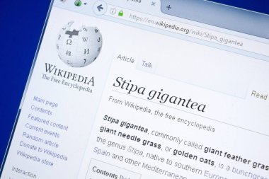 Ryazan, Rusya - 28 Ağustos 2018: Vikipedi sayfa hakkında Krummenacher kızgözü Pc ekranda.