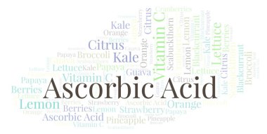 Askorbik asit kelime bulutu.