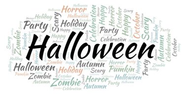 Cadılar Bayramı kelime bulutu.