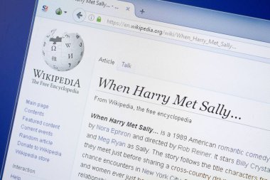 Ryazan, Rusya - 19 Ağustos 2018: Vikipedi sayfa hakkında ne zaman Harry Met Sally Pc ekranda