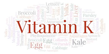 K vitamini kelime bulutu.