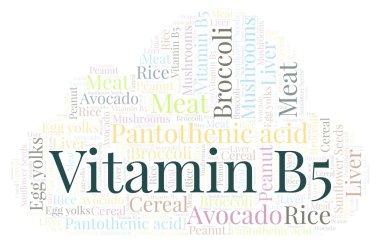 Vitamin B5 kelime bulutu.