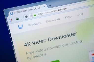 Ryazan, Rusya - 26 Ağustos 2018: Ana Pc. Url - ekranda 4 k indirme sitesi 4kdownload.com