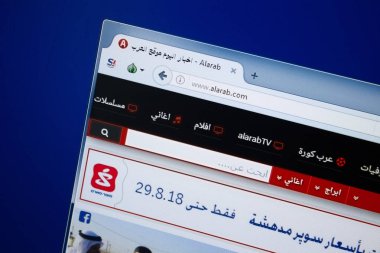 Ryazan, Rusya - 26 Ağustos 2018: Al Arap ana web sitesi Pc. Url - Alarab.com görüntüleme