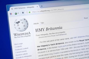 Ryazan, Rusya - 19 Ağustos 2018: Vikipedi sayfa hakkında Hmy Britannia Pc ekranda