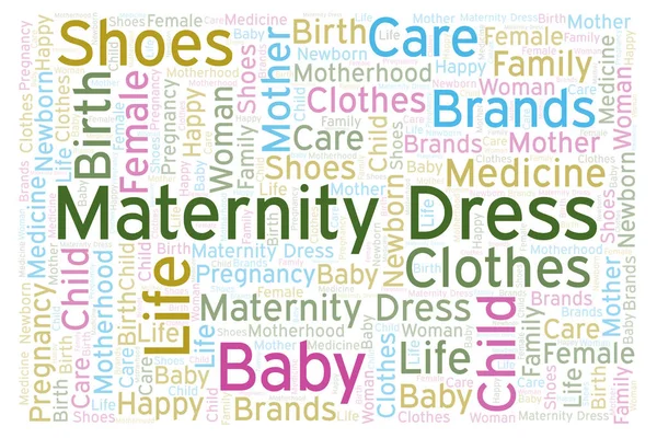 Maternity Dress horizontal word cloud.