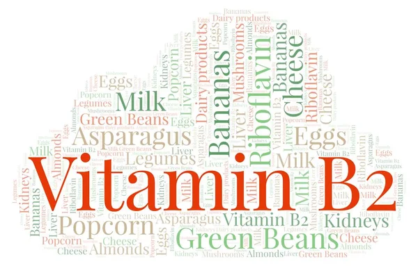 Vitamine B2 word cloud. — Stock Fotó