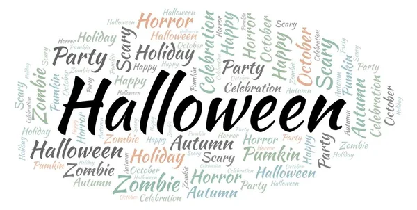 Cadılar Bayramı kelime bulutu.