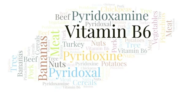 B6-vitamin szó felhő. — Stock Fotó