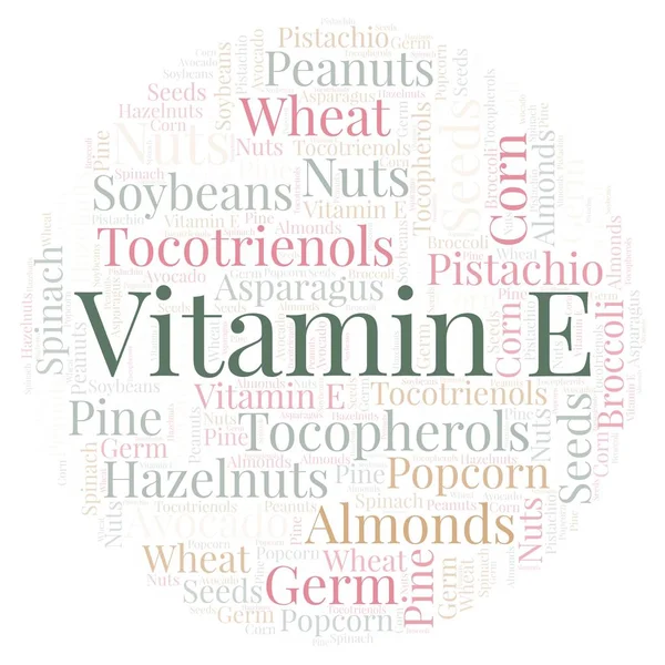 Bir daire şekli word Cloud E vitamini.