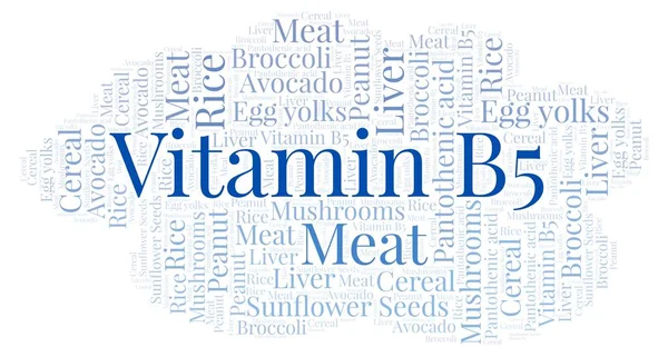 Vitamin B5 kelime bulutu.