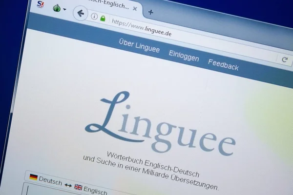 Ryazan, Oroszország - augusztus 26, 2018: Linguee honlap website-ra a bemutatás-ból Pc. Url - Linguee.de — Stock Fotó