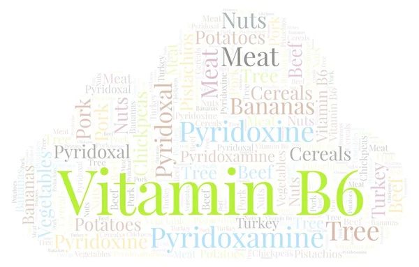 B6 vitamini kelime bulutu.