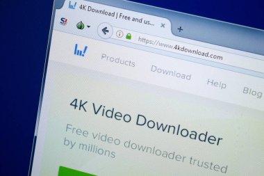 Ryazan, Rusya - 26 Ağustos 2018: Ana Pc. Url - ekranda 4 k indirme sitesi 4kdownload.com