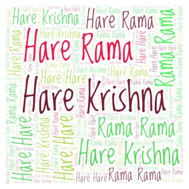 Hare Krishna kelime bulutu.