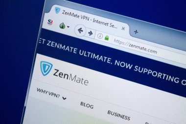 Ryazan, Rusya - 26 Ağustos 2018: Zen dostum ana web sitesi Pc. Url - Zenmate.com görüntüleme