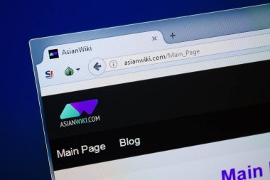 Ryazan, Rusya - 26 Ağustos 2018: Asya Wiki Ana Web sitesi Pc. Url - Asianwiki.com görüntüleme