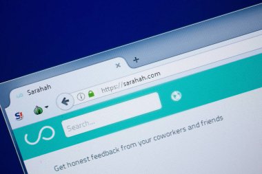 Ryazan, Rusya - 26 Ağustos 2018: Sarahah ana web sitesi Pc. Url - Sarahah.com görüntüleme