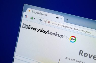Ryazan, Rusya - 26 Ağustos 2018: Ana, her gün Look Up Web Pc. Url - Everydaylookup.com görüntüleme